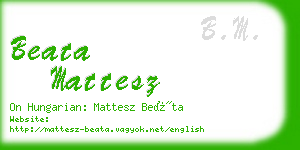 beata mattesz business card